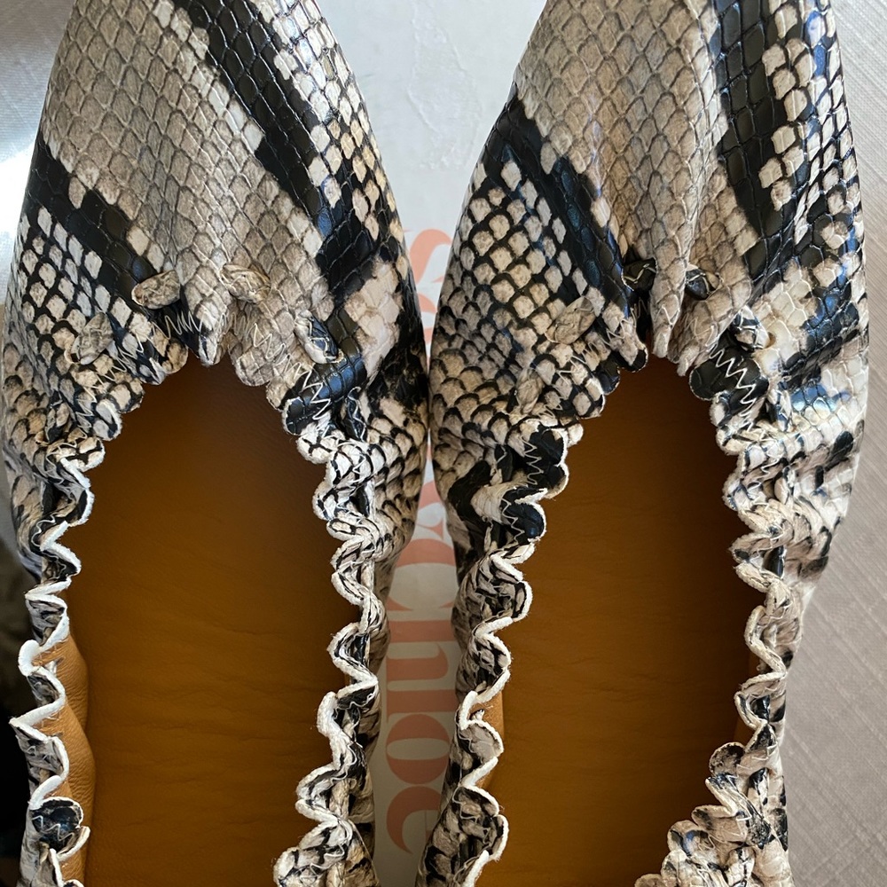 See By Chloe Women’s Jane python embossed ballets  Size 39.5 New With Defects